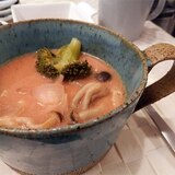 鶏胸肉と野菜のヘルシートマトスープ♪